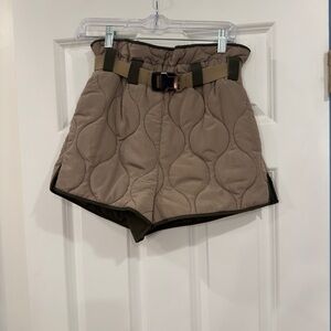 Moodie 2-Tone Green Quilted Shorts